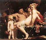 Bacchus with Two Nymphs and Cupid by Caesar van Everdingen